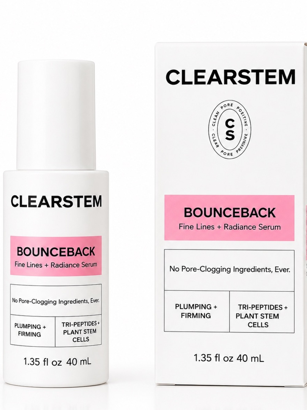 ClearStem BounceBack No-Tox Peptide Serum 1oz NIB
